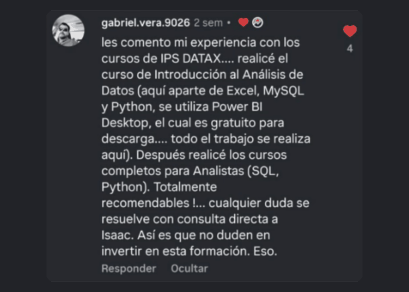 Comentario de un alumno